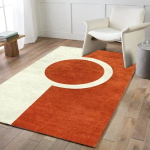 Mandala Circle  Hand-Tufted 100% Wool Rug Handmade Area Rug  9x12 tondos Carpet - Picture 1 of 3