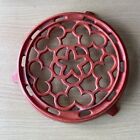 Le Creuset Round Trivet Pot Stand Snow Flake Pattern Red Cast Iron