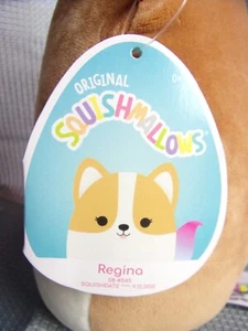 Squishmallow Regina the Corgi with Rainbow Tail 8" 2021 - NWT - HTF - Rare - Picture 1 of 12