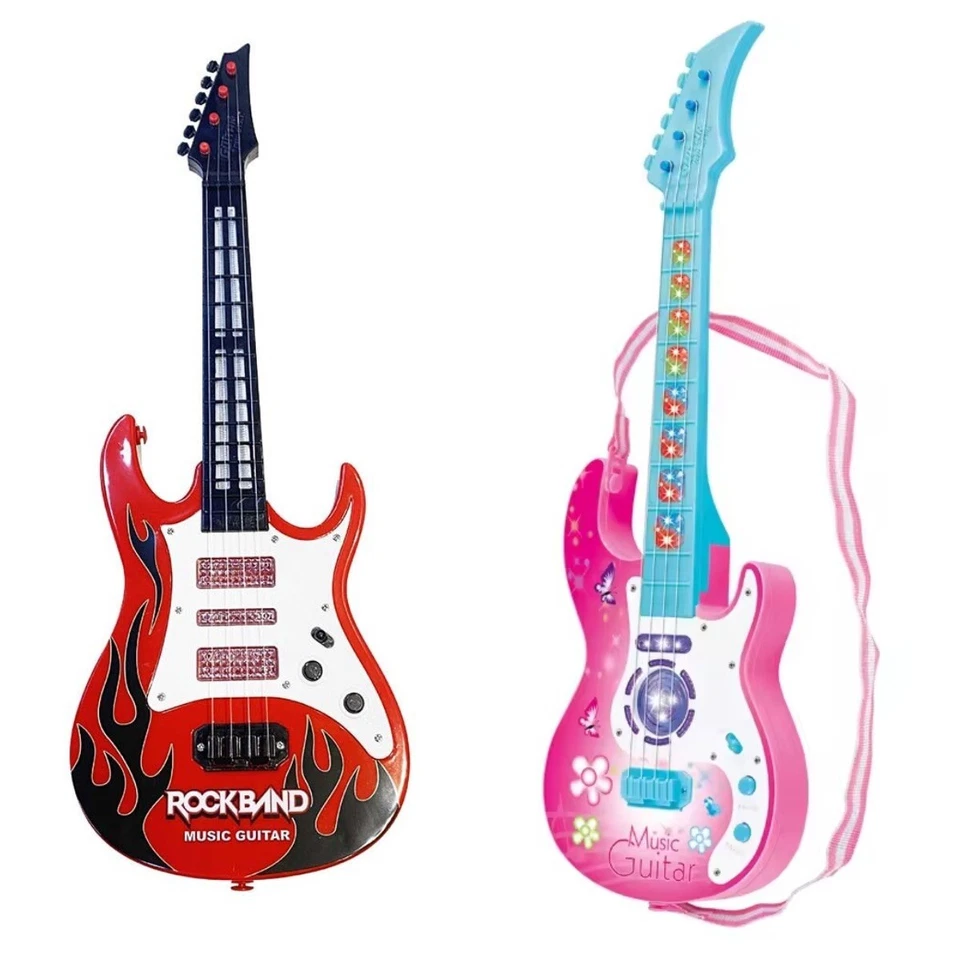 20" Kid Music Electronic Guitar Toy Set Sound Light 4 Strings Musical Instrument - image 1 of 1