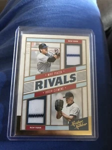 Mike Piazza/ Roger Clemens 2019 Leather & Lumber Rivals dual relic NY Mets  /99 - Picture 1 of 3