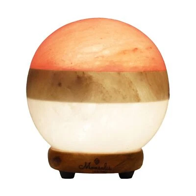 Dual Illumination Salt Rock lamp - Modern Globe Pink White and Grey Design of... - Image 1 of 4