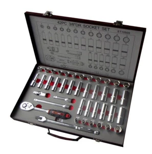 Eurotech 41Pc 3/8"DR AF/Metric Tradesman Quality Deep Socket Set Made Taiwan - Picture 1 of 1