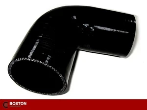 SILICONE HOSE 90 DEGREE ELBOW 95mm IN BLACK - HIGH QUALITY 4 PLY - Picture 1 of 2