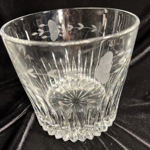 Retired Princess House HERITAGE lead crystal Ice Bucket Etched Glass Barware - Picture 1 of 11
