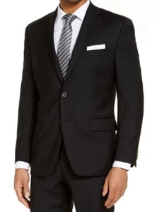 Michael kors men black suit US SZ 48R 38W x 34L 100% Wool Natural Strech Soft - Picture 1 of 4