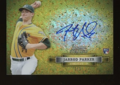 Bowman Sterling Canary Yellow Diamond 2012 1/1 Jarrod Parker autógrafo atletismo Foto 1 de 2