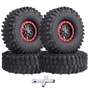 RC Crawler 1.9 Beadlock Wheels and Tires Set for 1/10 Scale Axial SCX10 TRX4 ... - Picture 1 of 7