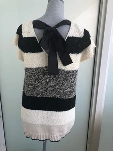 BRUNELLO CUCINELLI Rayas Mezcla Algodón Cuello en V Lazo Suéter Talla L - Imagen 1 de 7