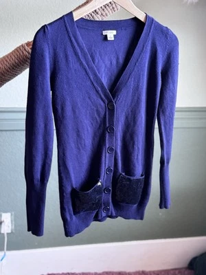 Cárdigan de punto abierto para mujer Xhilaration azul marino talla S manga larga cuello en V. Foto 1 de 4