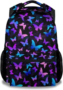 Butterfly Backpack for Kids Girls, 16" Cute Cartoon Backpack for School, Large C - Picture 1 of 12