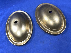 2 toldos de accesorios de luz de latón vintage ~ montaje al ras del techo 6"" x 4 1/8"" - Imagen 1 de 11