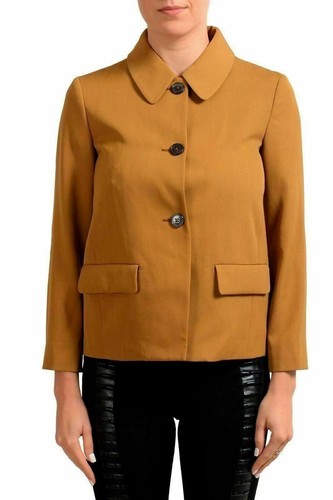 Giacca basic donna Maison Margiela 4 100% lana marrone con bottoni US S IT 40