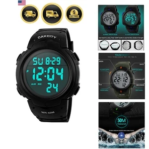 Reloj deportivo impermeable resistente a golpes para hombre - Pantalla LED luminosa y cronómetro - Imagen 1 de 10