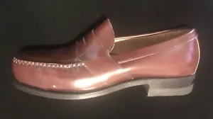 LEHIGH Sicherheitsschuhe Stahlkappe Sicherheitsschuhe Burgunder Leder Penny Loafer - Größe 10,5 - Bild 1 von 8