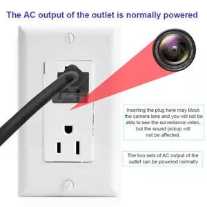 1080P HD Camera WiFi IP Wireless Wall AC Socket Security Mini Cam Recorder - Picture 1 of 28