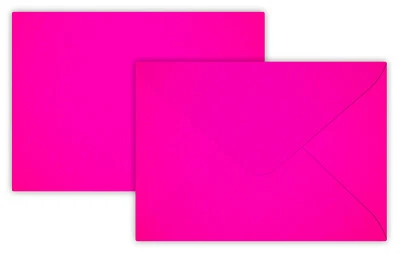 BRIEFUMSCHLÄGE24PLUS 25- Briefumschläge B6 DIN ( 12,5-17,6 cm ) - Neon Pink, Feuchtklebend