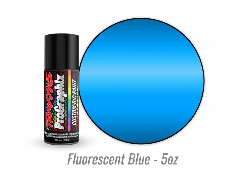 Pintura R/C personalizada Traxxas ProGraphix azul fluorescente 5 oz TRA5064 Foto 1 de 1