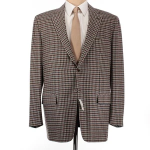 Kiton NWOT Cashmere Blend Sport Coat Size 56 US 46R Tan/Brown/Blue/Green Check - Picture 1 of 10