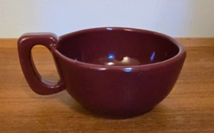 Vintage Frankoma Pottery Burgundy Red Soup Mug Plainsman Handle 4SC USA Ceramic - Picture 1 of 7