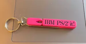 Vintage 1990' pink IBM PS/2 it Flip pens/ key chain - Picture 1 of 2