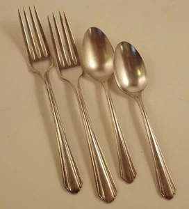 Rogers Oneida Silverplate Croydon Mary Lee lot 2 dinner forks, 2 teaspoons - Picture 1 of 2