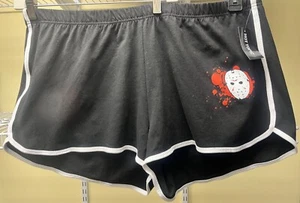 Hot Tot Friday the 13th Black Dolphin Shorts Elastic Waist Plus Size 3 New - Picture 1 of 11