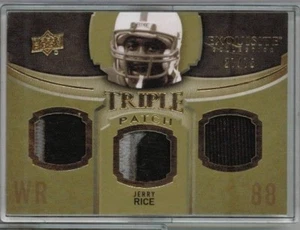 Upper Deck 2010 Collezione Squisita Jerry Rice Tripla Patch #'ed 27/75 - Foto 1 di 1