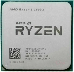 AMD Ryzen 5 1600X CPU R5 3.6 GHz Processors 6-Cores 16 MB Socket AM4 Max 4.0GHz - Afbeelding 1 van 1