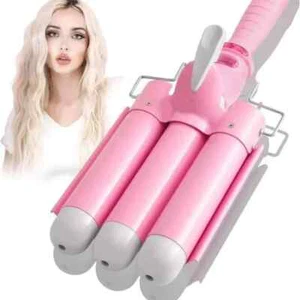 Triple Barrel Ceramic Curling Iron Wand- LCD Display and Adjustable Temperature - Picture 1 of 5