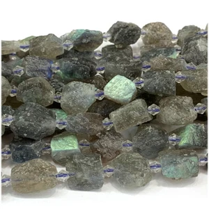Pepita labradorite blu minerale grezzo naturale forma libera grezzo opaco grandi perline - Foto 1 di 11