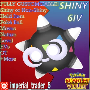 Pokémon Escarlata y Violeta  BRILLANTE Menor con Mejor 6IV + Personalizable - Imagen 1 de 1