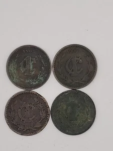 MEXICO 1 ONE CENTAVO coins, bronze 1903-1905-1906-1913-Mixed Lot (3) - Picture 1 of 2