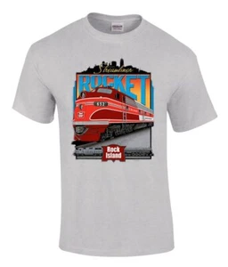 Rock Island Rocket Authentic Railroad T-Shirt Tee Shirt [65] - Imagen 1 de 2
