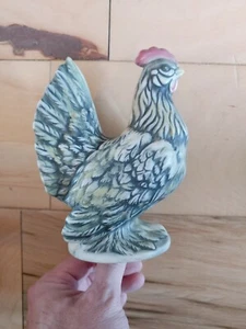 Vtg Ceramic Porcelain 6" Rooster Chicken Figurine. Potters mark MDA 1969 - Picture 1 of 7
