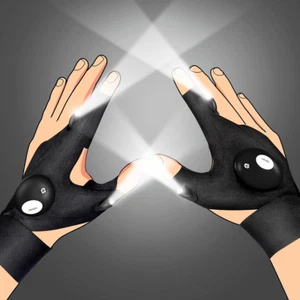 LED Flashlight Gloves Waterproof Stretchy Fingerless Gloves USA STOCK ON HAND - Picture 1 of 11
