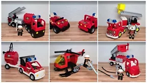 Lego Duplo Feuerwehr Fahrzeuge Hubschrauber Leiterwagen - Bild 1 von 18