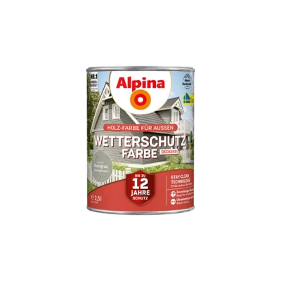 Wetterschutzfarbe steingrau 2,5l deckend Farbe Wetterschutzfarbe - Bild 1 von 2