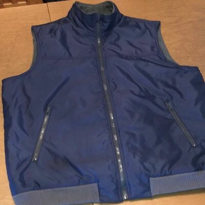 CHAPS Navy Blue Full Zip Golf Sleeveless Fleece Lined Vest Jacket Size XL — 第 1/4 张图片