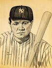 Gary Adelman, "Babe Ruth", 11"x14", Original, Graphite, Sports, Baseball, Art