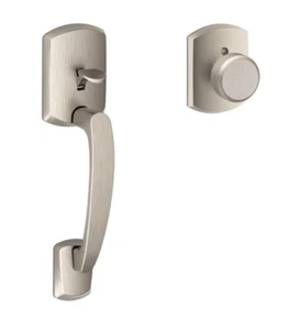 Schlage Greenwich Satin Nickel Entry Door Lower Handleset FE285 GRW 619 BWE GRW - Picture 1 of 1