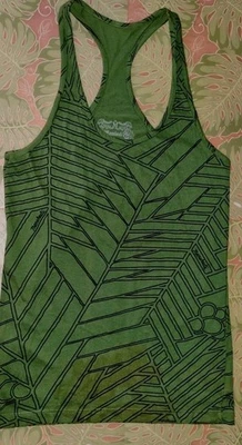 Manuhealii Cotton  Hawaiian Aloha Racerback Tank Blouse M Manuheali'i organic - Image 1 of 4