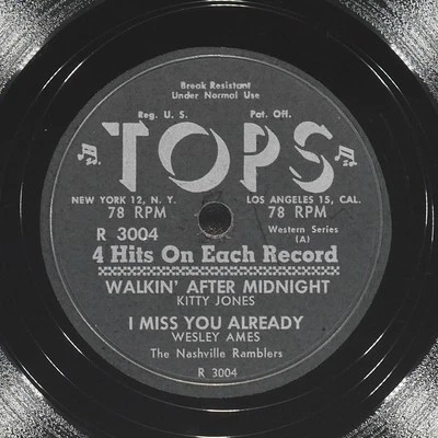 RUSTY WILLIAMS KITTY JONES WESLEY AMES Walkin' After Midnight TOPS R3004 VG+ 78 Foto 1 de 4