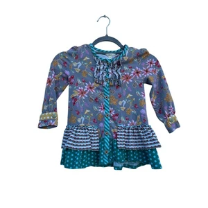 Matilda Jane Whimsical Long Sleeve Ruffle Shirt, Girls size 6 - Picture 1 of 4