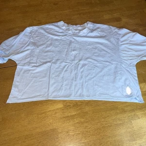 Free People Tee Oversized Cropped Sz Small Baby Blue NWOT $38 Retail - Picture 1 of 5