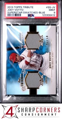 2013 TOPPS TRIBUTE SUPERSTAR SWATCHES BLUE #SS-JV JOEY VOTTO #/50 POP 2 PSA 9 - Image 1 of 3