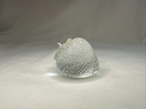 Vintage Textured Clear Crystal Strawberry Miniature Paperweight - Picture 1 of 10
