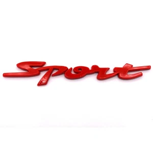 3D Sport Schriftzug Rot Emblem Badge NEU mit Kleberückseite Tuning Aufkleber - Picture 1 of 2