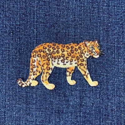 Leopard Applique Patch - Embroidered Cougar Cheetah Panther Badge 3-3/8" Iron On - Image 1 of 2