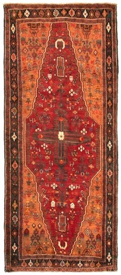 Alfombra de corredor tradicional oriental vintage anudada a mano de 3'11" x 9'2" Foto 1 de 4